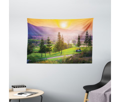 Golf Spring Sunset Wide Tapestry