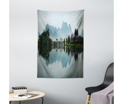 Japanese Lake View Tapestry