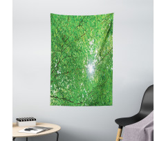 Sun with Tree Branches Tapestry