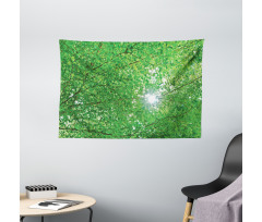 Sun with Tree Branches Wide Tapestry