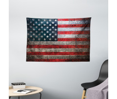 US Flag Plate Wide Tapestry