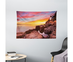 Harbor Sea Shore Sky Wide Tapestry