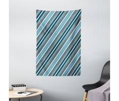 Grey and Blue Diagonal Tapestry