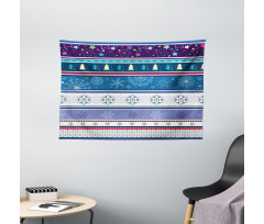 Dots and Snoflakes Wide Tapestry