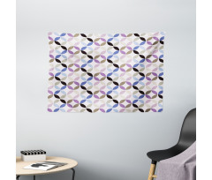 Retro Circles Leaf Wide Tapestry