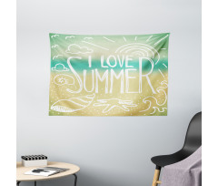 Motivational Sun Words Wide Tapestry