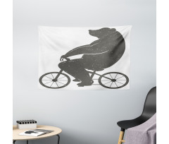 Bike Humor Hipster Bear Wide Tapestry