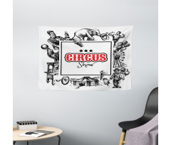 Circus Show Magician Wide Tapestry
