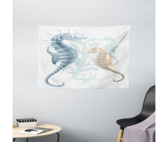 Fishes in Soft Tones Wide Tapestry