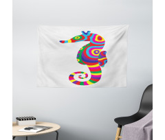 Funny Colorful Fauna Wide Tapestry