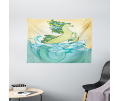 Pastel Tone Water Creature Wide Tapestry