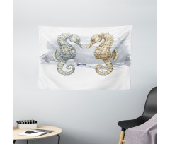 Seahorse Lovers Wide Tapestry