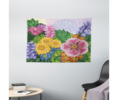 Nature Flowers Buds Wide Tapestry