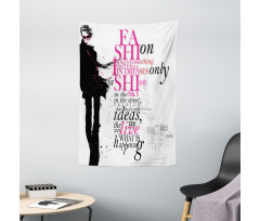 Paris Girl Words Tapestry