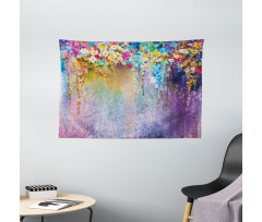 Blooming Flowers Wide Tapestry