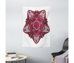 Maroon Mandala Asian Tapestry