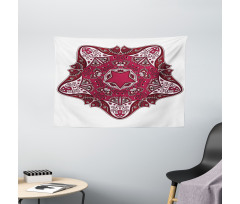 Maroon Mandala Asian Wide Tapestry