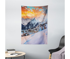 Winter Season Mountain Tapestry