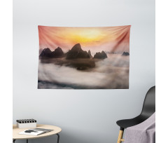 Mist Clouds Mountain Wide Tapestry