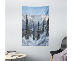 Woodland Snowy Mountain Tapestry