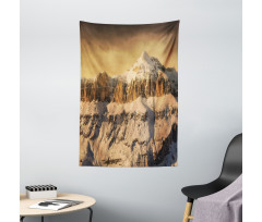 Overcast Sky Mountain Tapestry