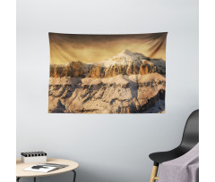 Overcast Sky Mountain Wide Tapestry