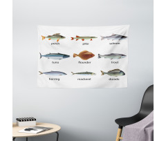 Aquatic Animal Composition Wide Tapestry