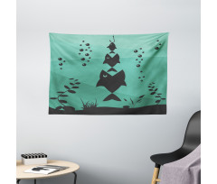 Underwater Life Themed Wide Tapestry