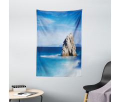 Rock in Ocean Serenity Tapestry