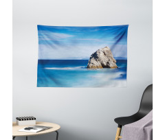 Rock in Ocean Serenity Wide Tapestry