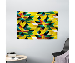 Geometric Green Wide Tapestry