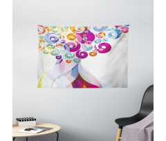 Colorful Flames Wide Tapestry