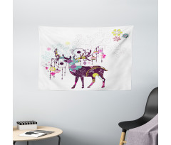 Reindeer Ornaments Wide Tapestry