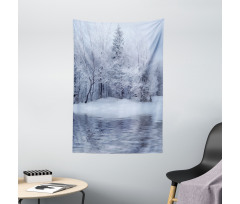 Winter Blizzard Forest Tapestry