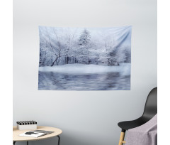 Winter Blizzard Forest Wide Tapestry