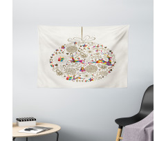 Polygon Deer as Ball Wide Tapestry