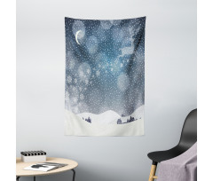 Snowy Landscape at Night Tapestry