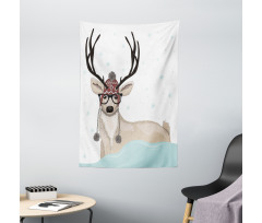 Hipster Deer with Glasses Tapestry