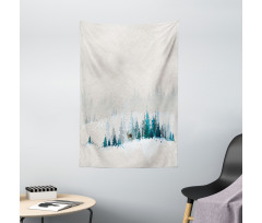 Watercolor Art Pine Trees Tapestry