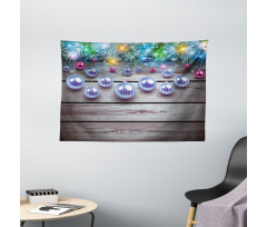 Vivid Branches on Wooden Wide Tapestry