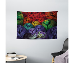 Surreal Colorful Forms Wide Tapestry