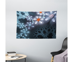 Vibrant Floral Pattern Wide Tapestry