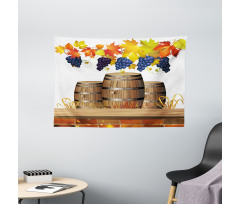 Golden Fall in Vineyard Wide Tapestry