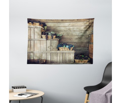 Wooden Ivy Florals Wide Tapestry