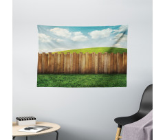 Cloudy Sky Above Garden Wide Tapestry