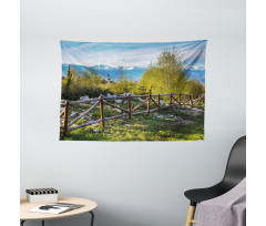 Snowy Alps Mountain Wide Tapestry