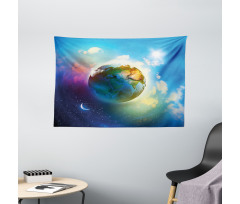 Cosmos Vibrant Scenery Wide Tapestry