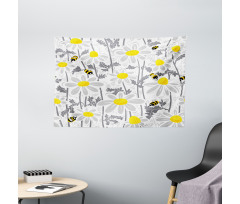 Daisy Leaf Spring Time Wide Tapestry