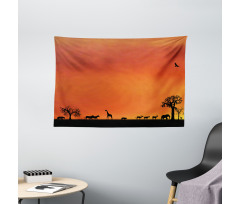 Safari Sunset with Gull Wide Tapestry