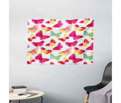 Watercolor Butterflies Wide Tapestry